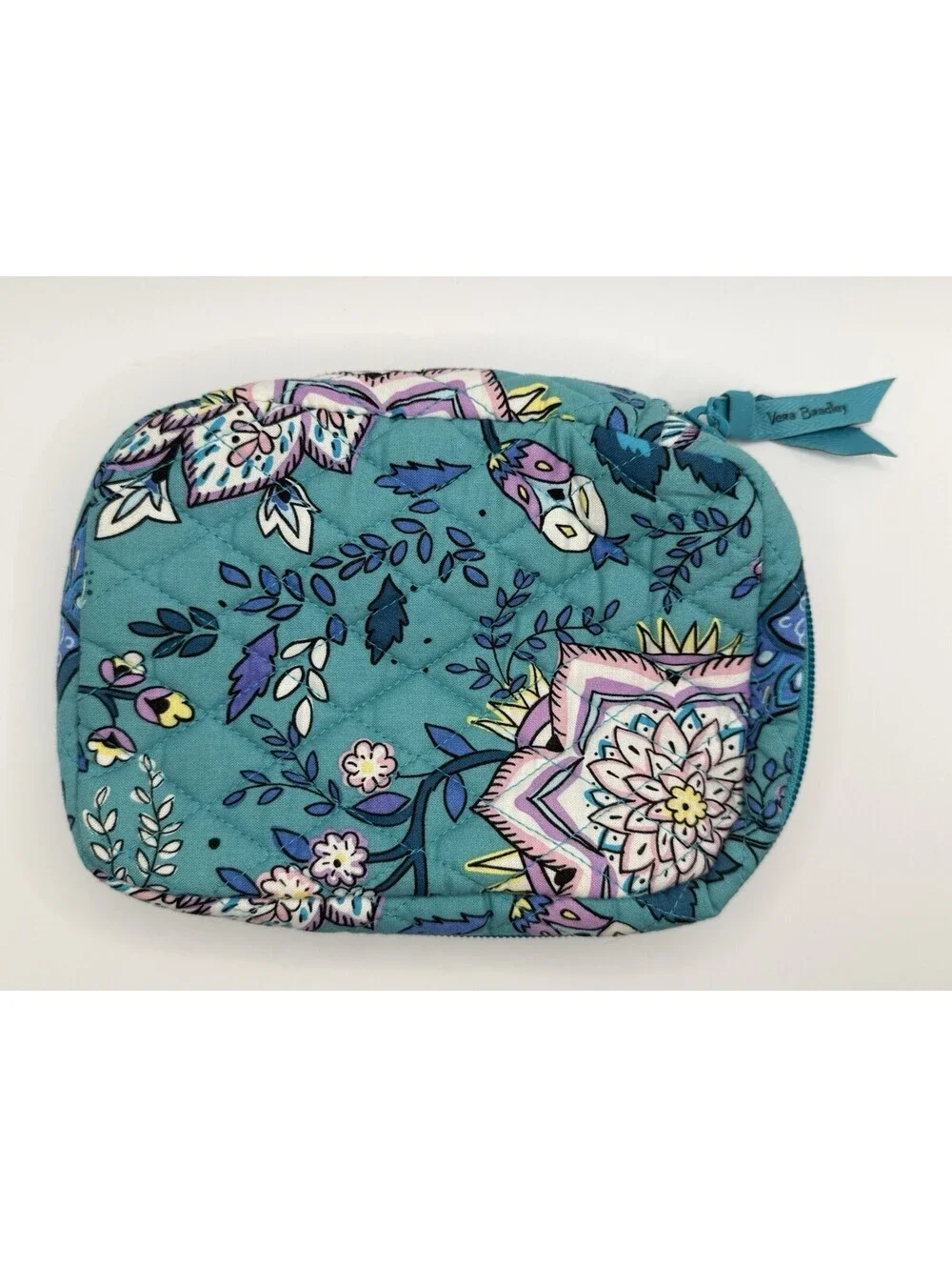 Vera Bradley COMPACT TRAVEL COSMETIC Jewelry POUCH PEACOCK GARDEN Pattern